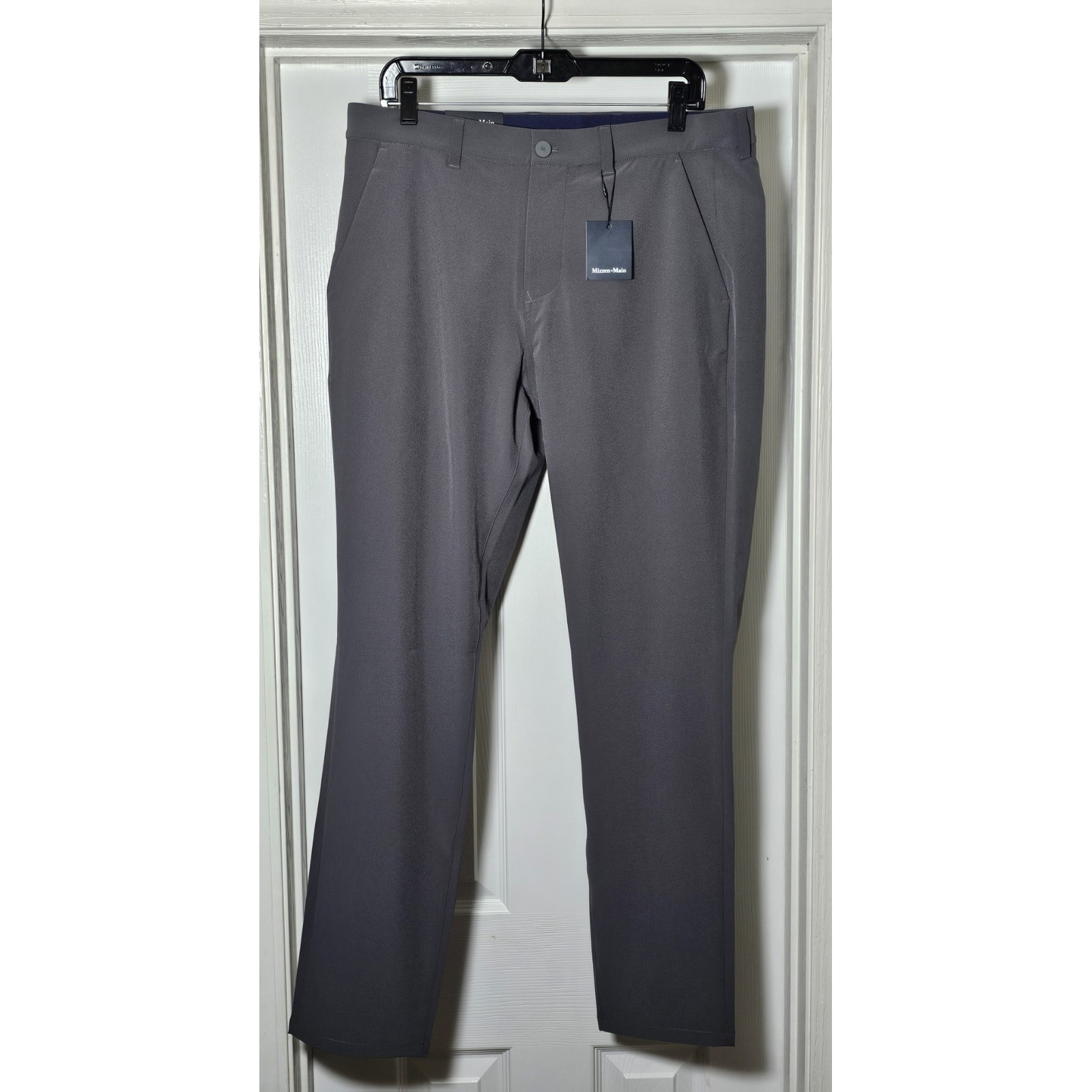 Mizzen + Main Helmsman Chino Pant Size 34x32 Charcoal Gray Slim Fit