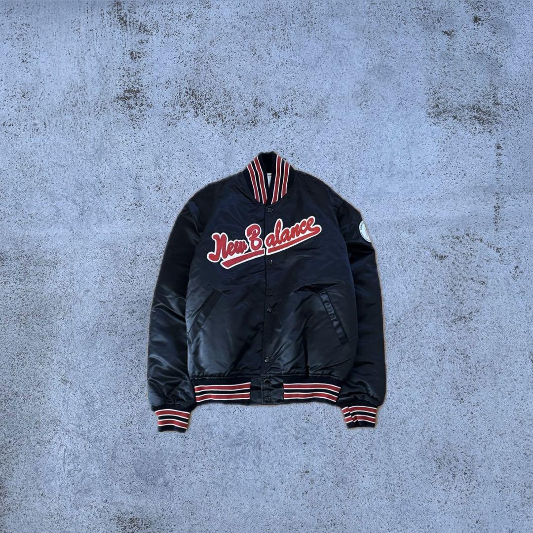 NEW BALANCE Varsity Jacket Black with Red Letters and Patch