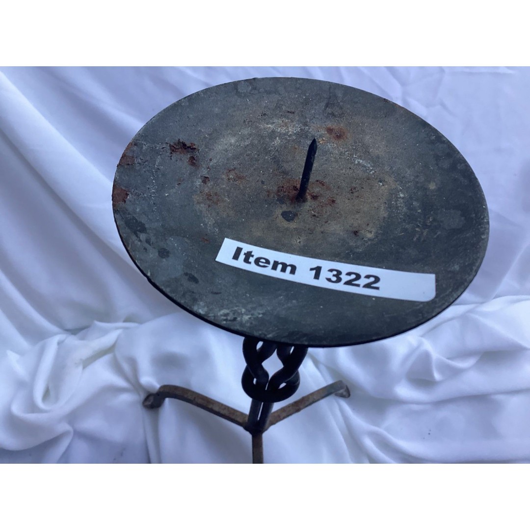 1322 Rustic Metal Black Candle Holder