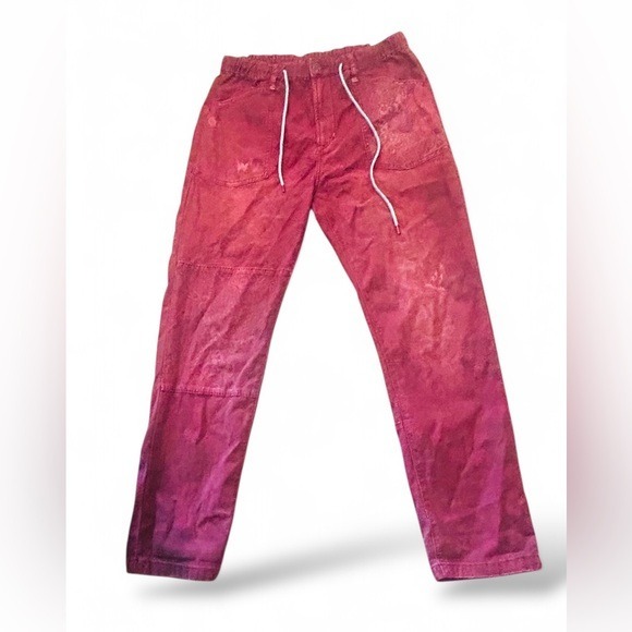 Pilcro The Trailblazer Pants M Red Drawstring Utility Joggers NWT Anthropologie