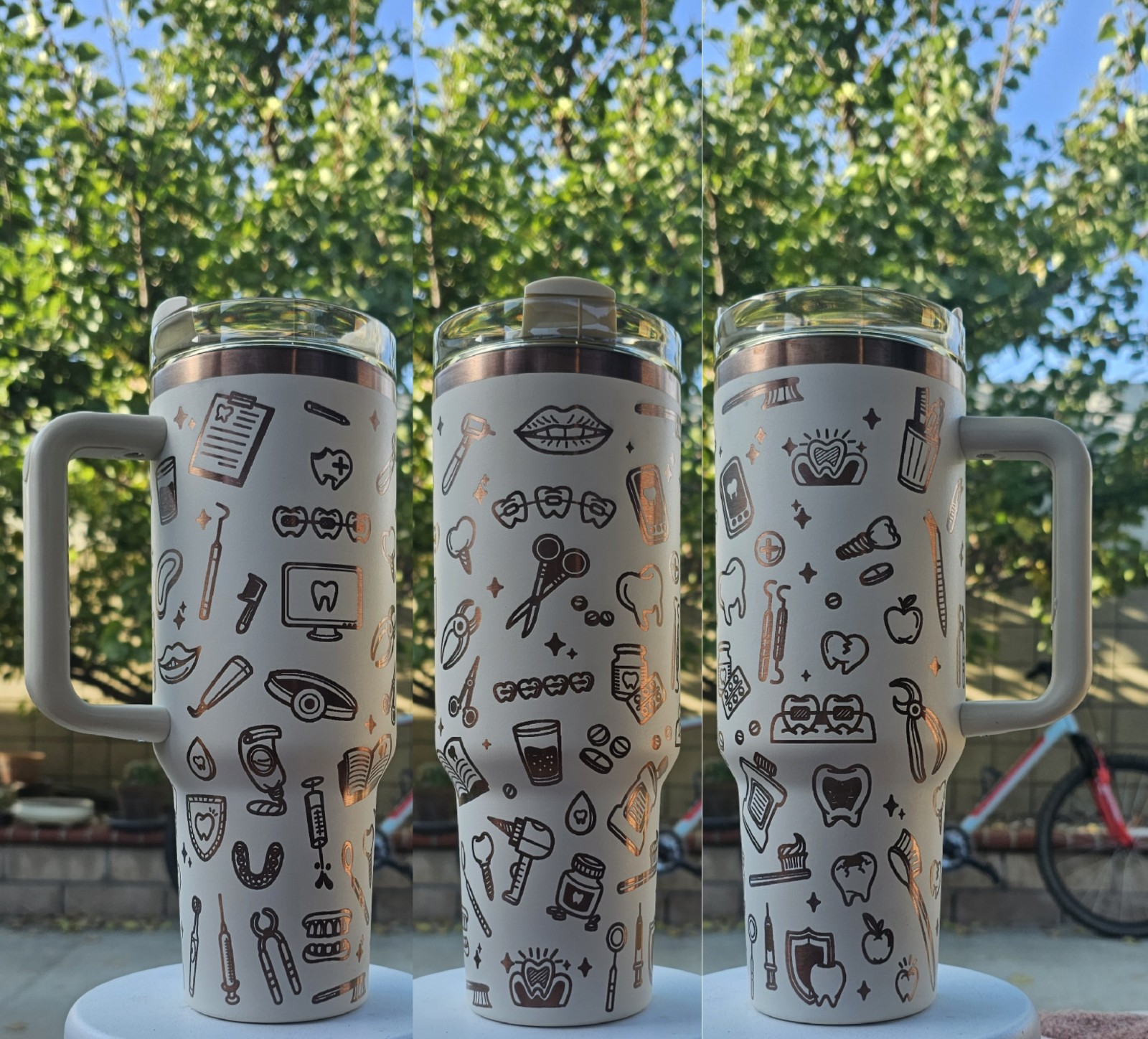 40oz Off White Tumbler Laser Engraved Dental Assistant Dentist Oral Hygienist