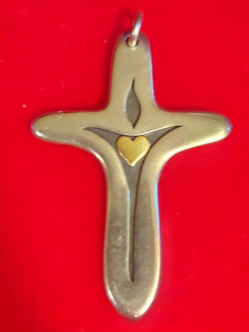 Jane's Avery RARE cross heart pendant 925+14k