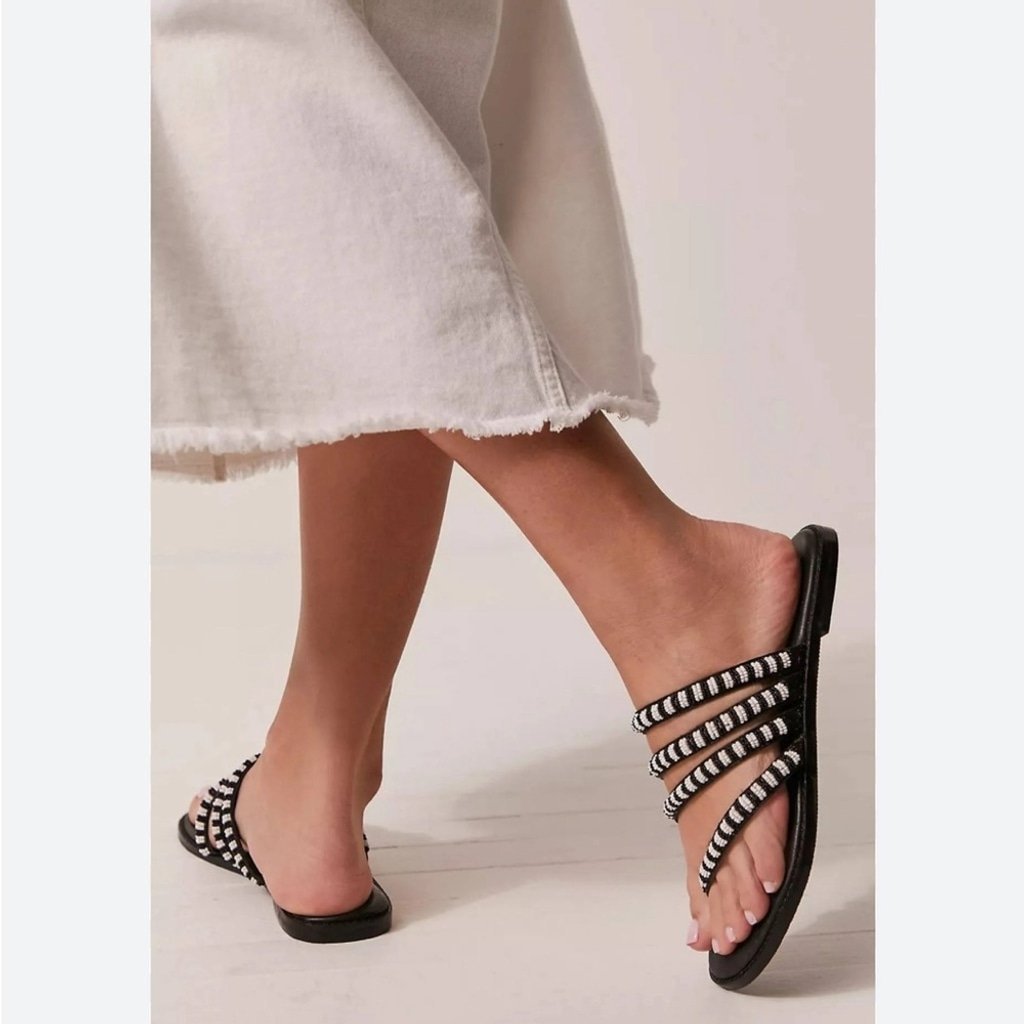 Free People Beatrice Beaded Flat Sandal NIB size 38