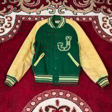 Vintage 60s Bucks Sporting Goods J Baseball Wool Leather Varsity Jacket Size S
