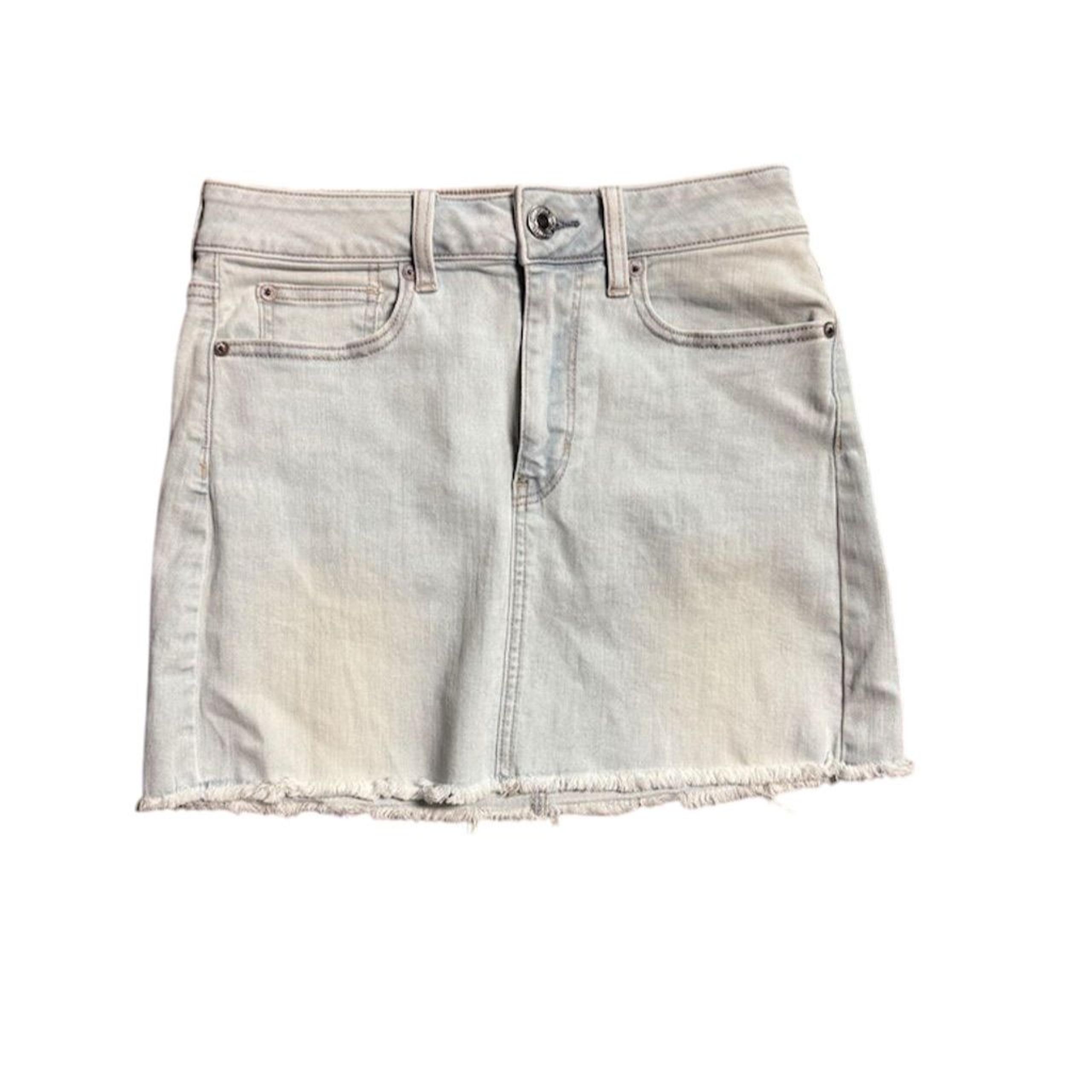 American Eagle Women's Size 6 Blue Hi-Rise Mini Denim Skirt Casual