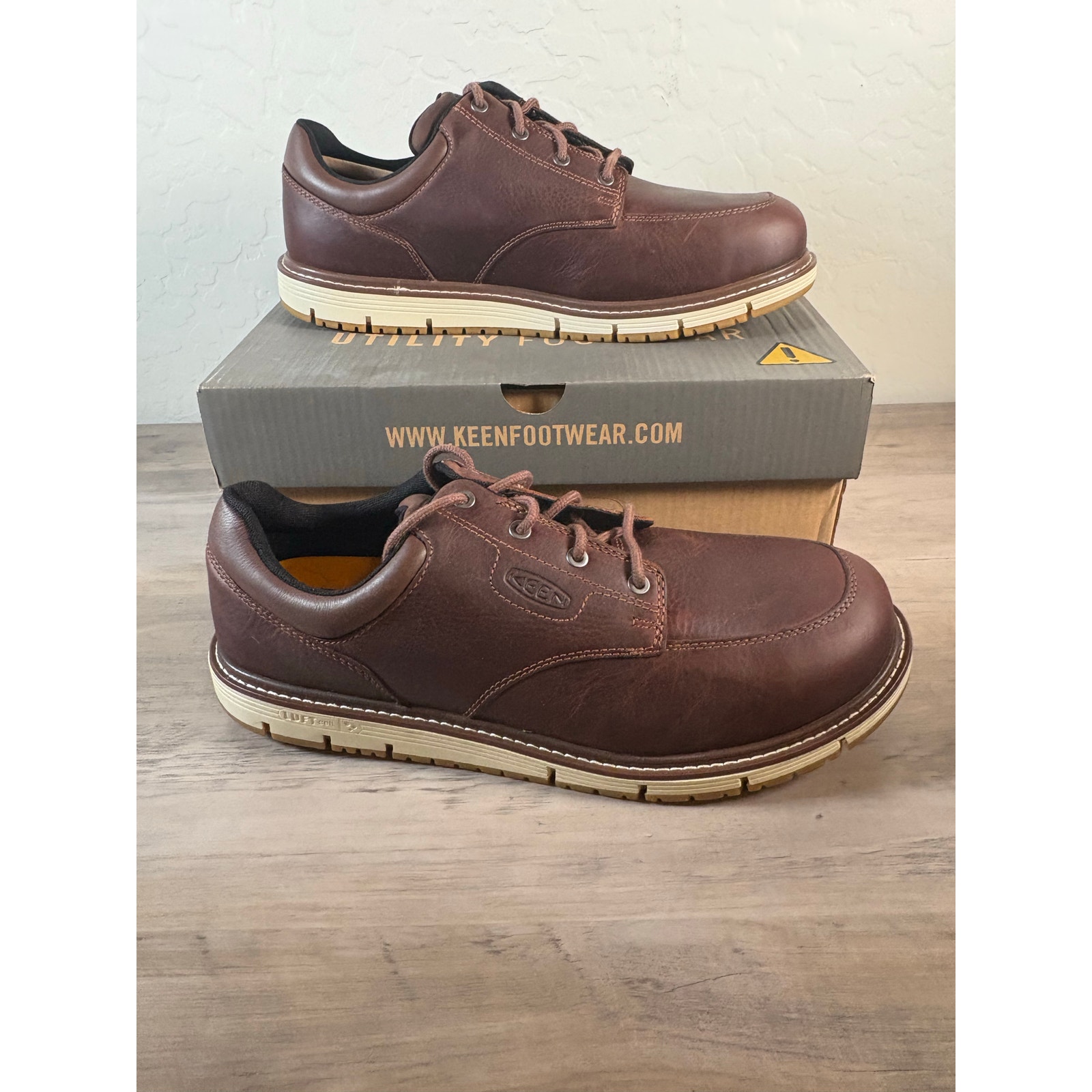 KEEN San Jose Oxford Gingerbread Off White Men's 14EE WIDE EU 47.5 Aluminum Toe