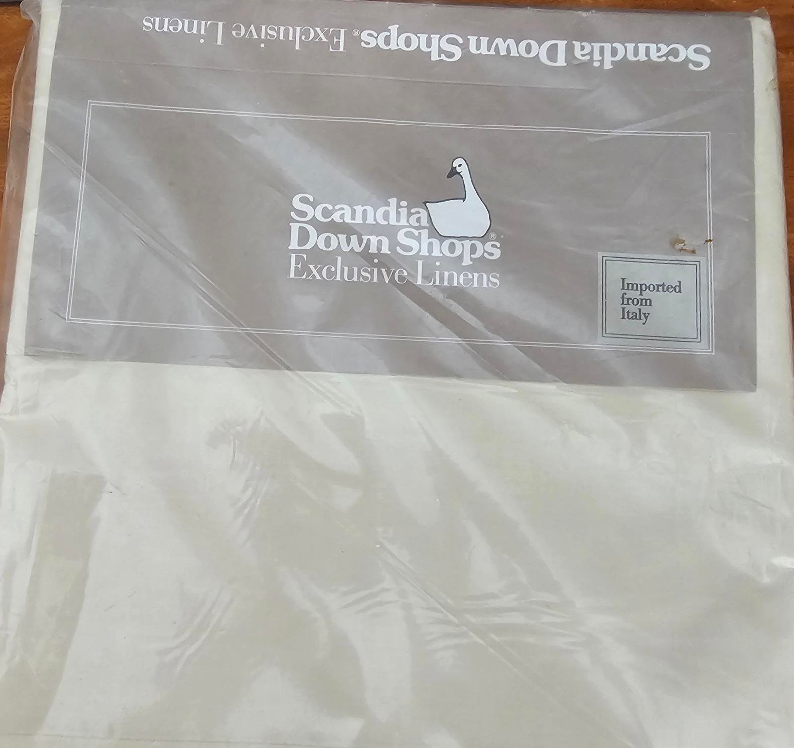 NWT Scandia Down Sheet Eggshell King Flat Linens Italian