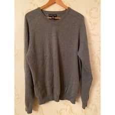 Joseph & Lyman 100% Cashmere Gray Ribbed