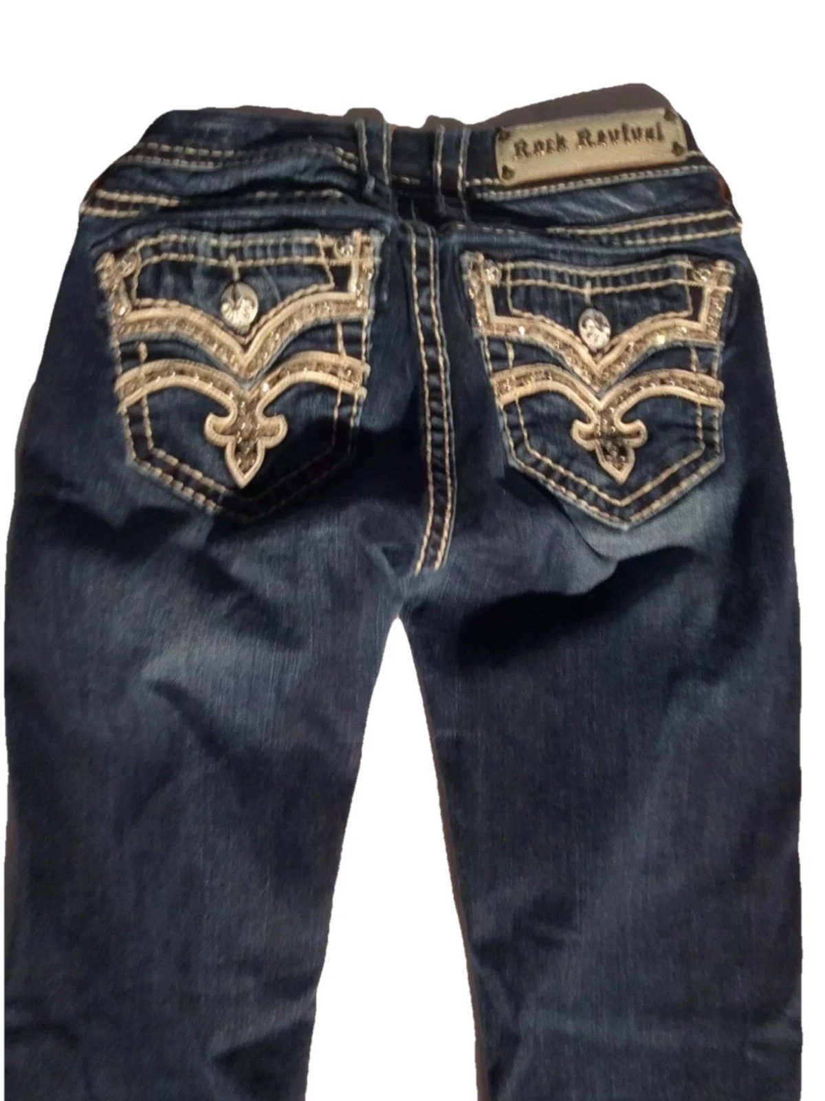 Womens Rock Revival Karla Dark Wash Distressed Skinny Jeans 26 x 27
