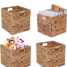Storage Baskets Wicker Cube Baskets Foldable Handwoven Set If 4 11x11x11