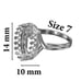 925 Sterling Silver Size 6-9 Ring Blank with 10x14 mm Oval Bezel Oxidized-Silve