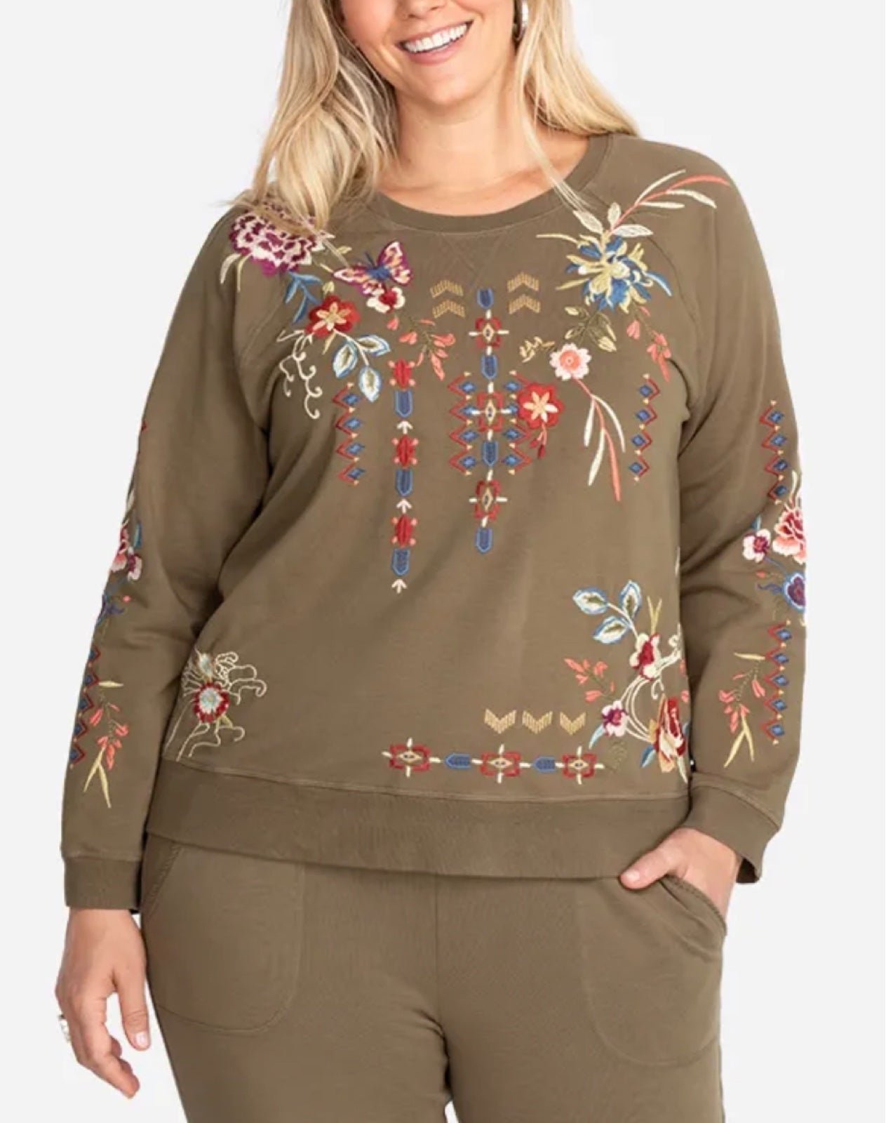 Johnny Was Top Sweatshirt Pullover NWT 2X