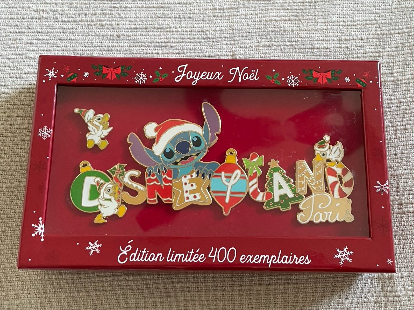 Disneyland Paris Christmas Stitch jumbo pin box