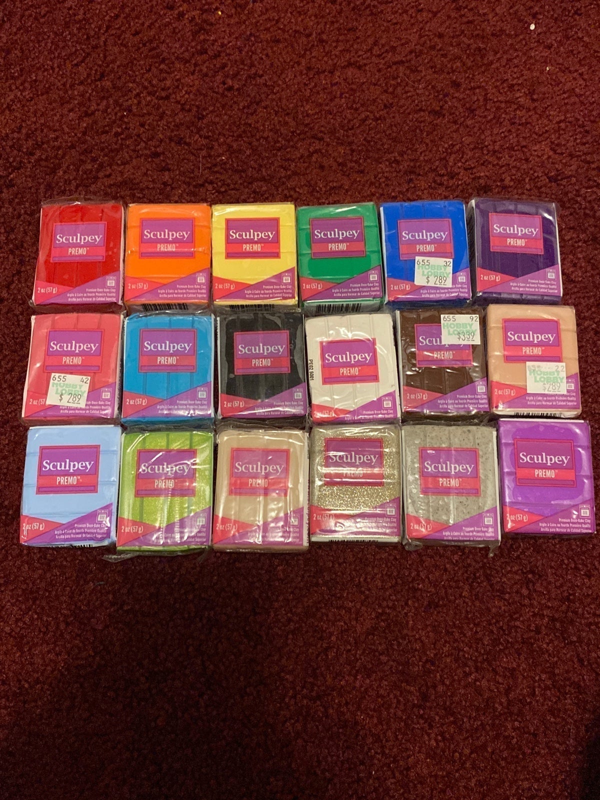 18 NEW bricks sculpey premo Clay all colors rainbow FRESH