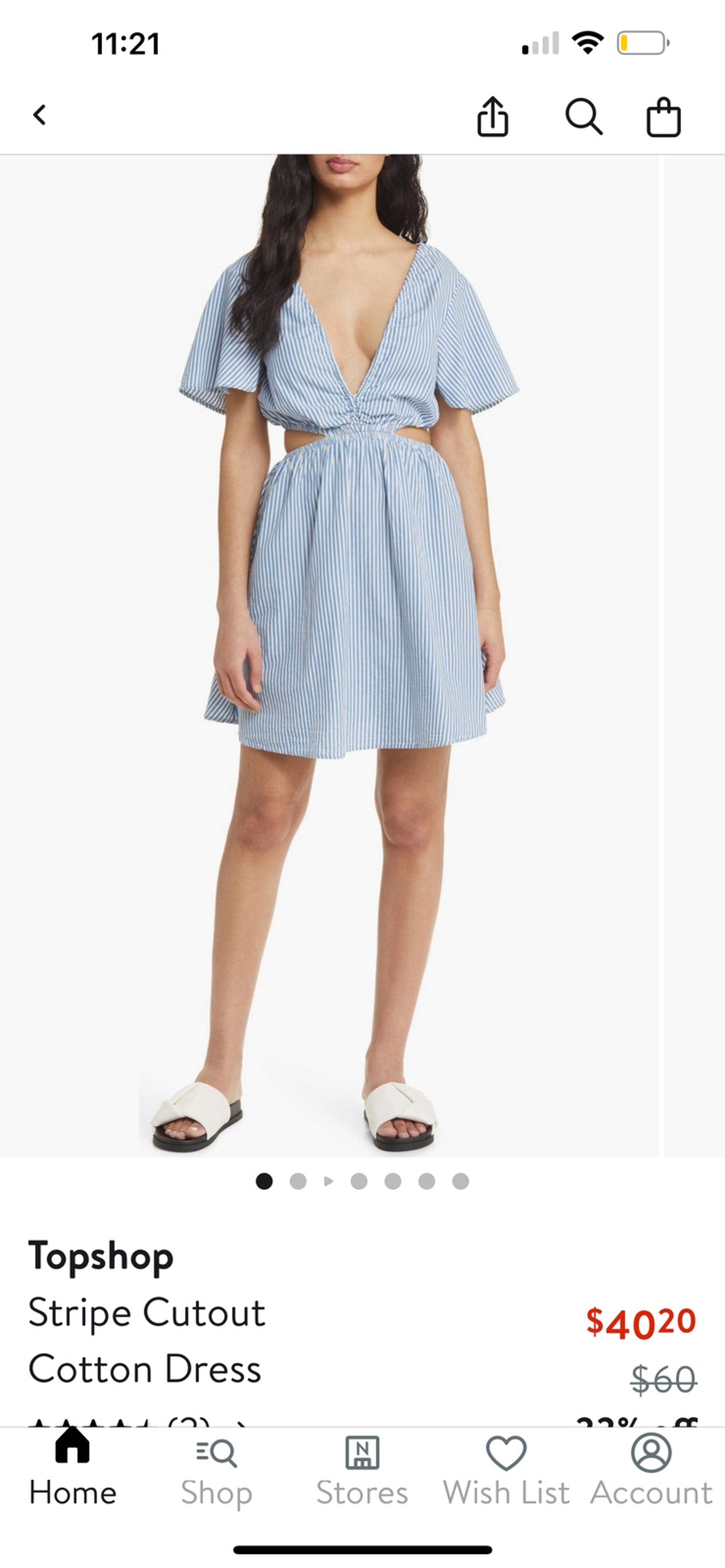 NWT Topshop Striped Cotton dress