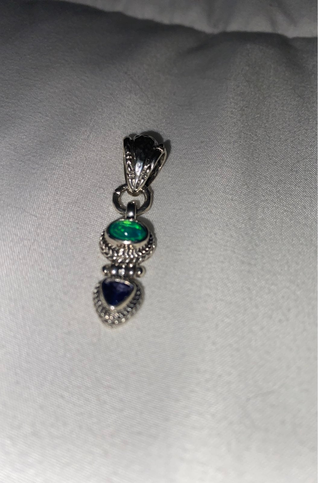 Opal and tanzanite pendant