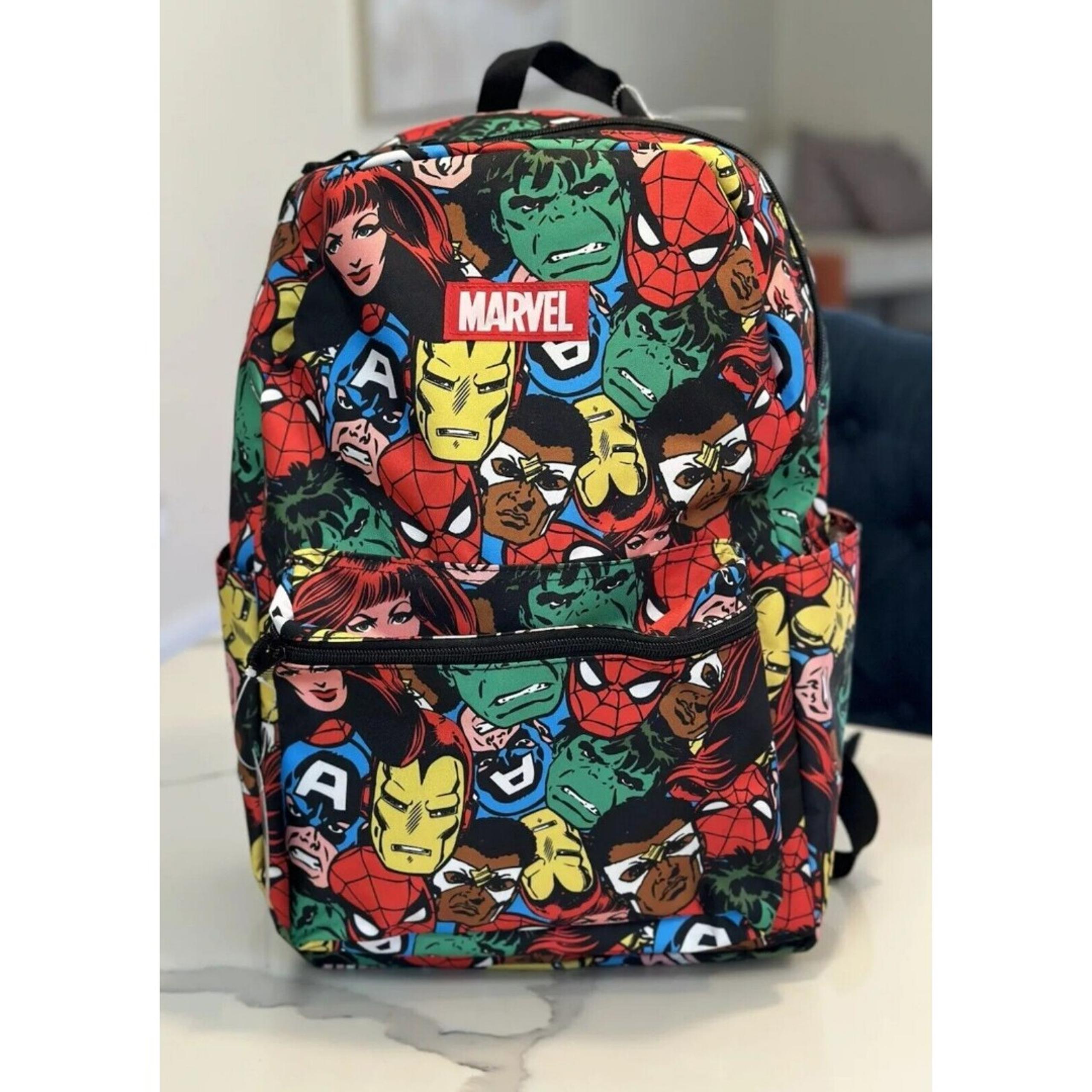 Collectors MARVEL COMICS Backpack w/Laptop Sleeve School Book Bag 17x13" VguC