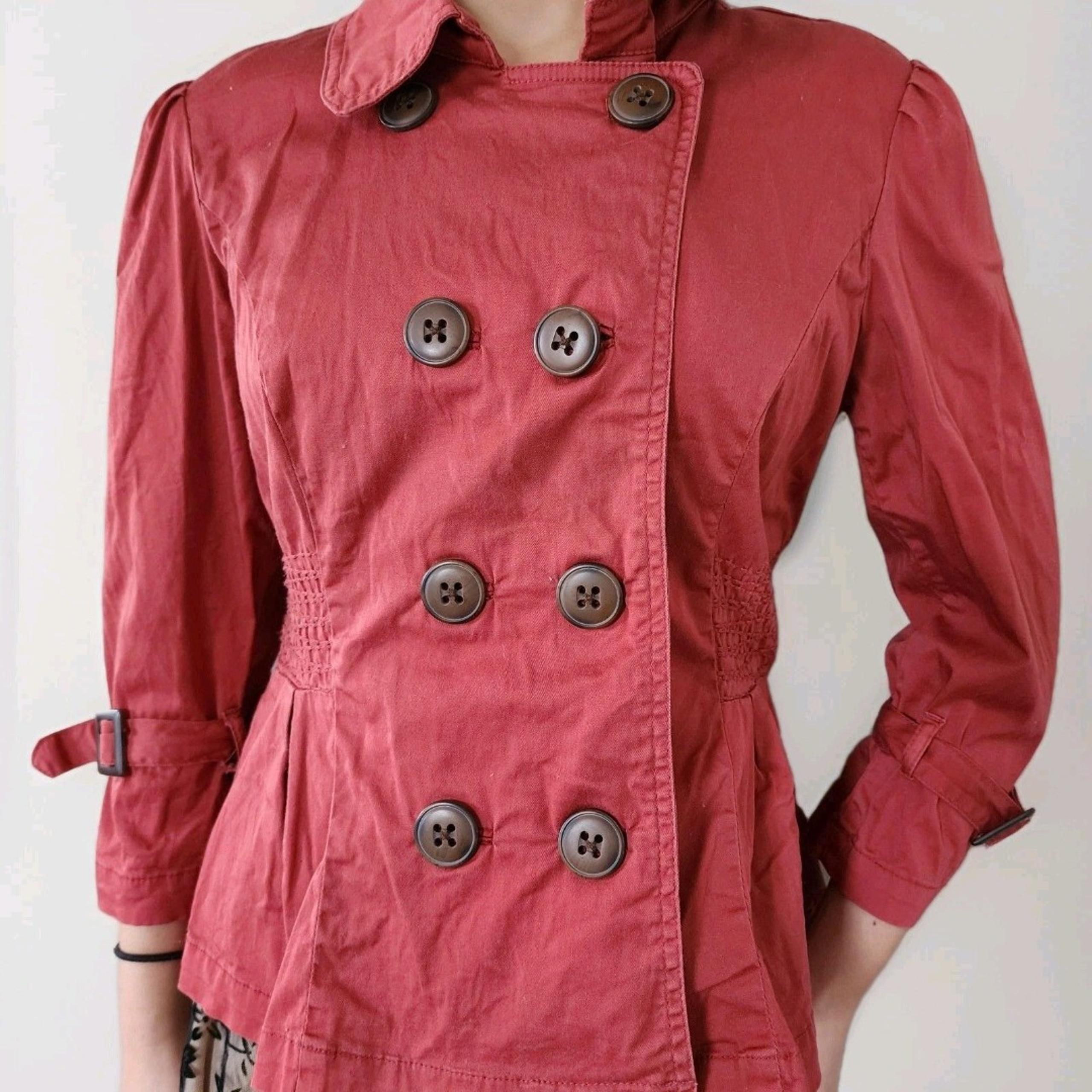 AMERICAN RAG Women’s Peacoat Size Medium Coral red color form fitting Casual