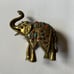 Unusual Filigree Jeweled Bronze Elephant Statue Figurine