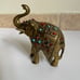 Unusual Filigree Jeweled Bronze Elephant Statue Figurine