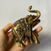 Unusual Filigree Jeweled Bronze Elephant Statue Figurine