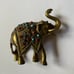 Unusual Filigree Jeweled Bronze Elephant Statue Figurine