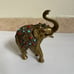 Unusual Filigree Jeweled Bronze Elephant Statue Figurine