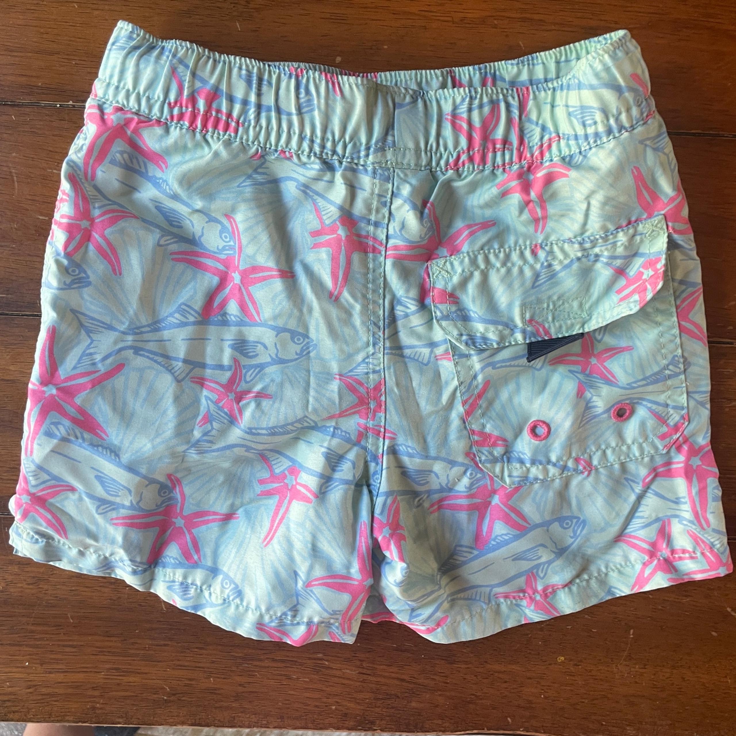 Vineyard Vines Toddler Boys Bathing Suit/ Swim Trunks Size 2T Green, Starfish
