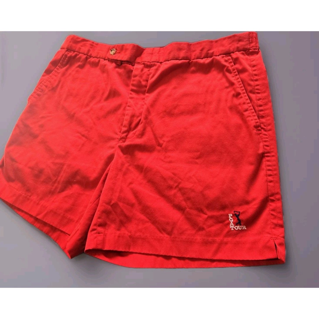 Retro PGA Tour Short Shorts Mens Sunday Red Vintage Golf Cotton Blend 36 l