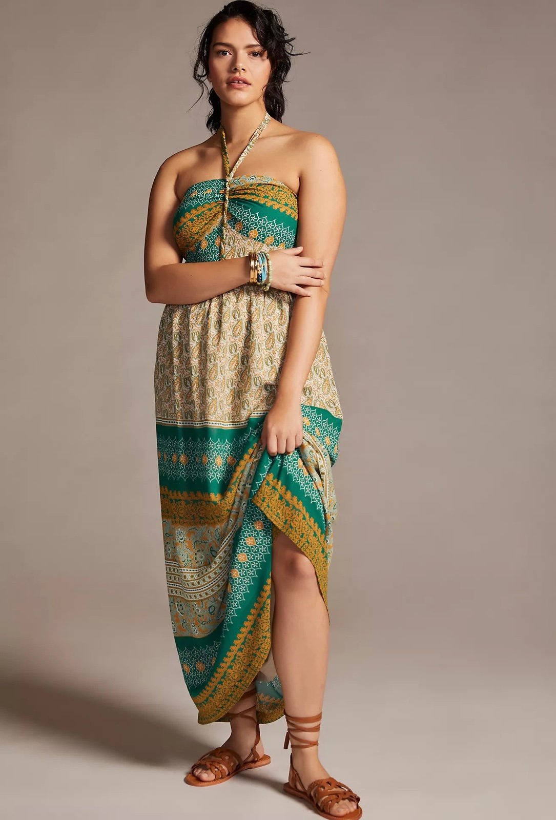 Anthropologie Tiny Twist Halter Maxi Dress Size S