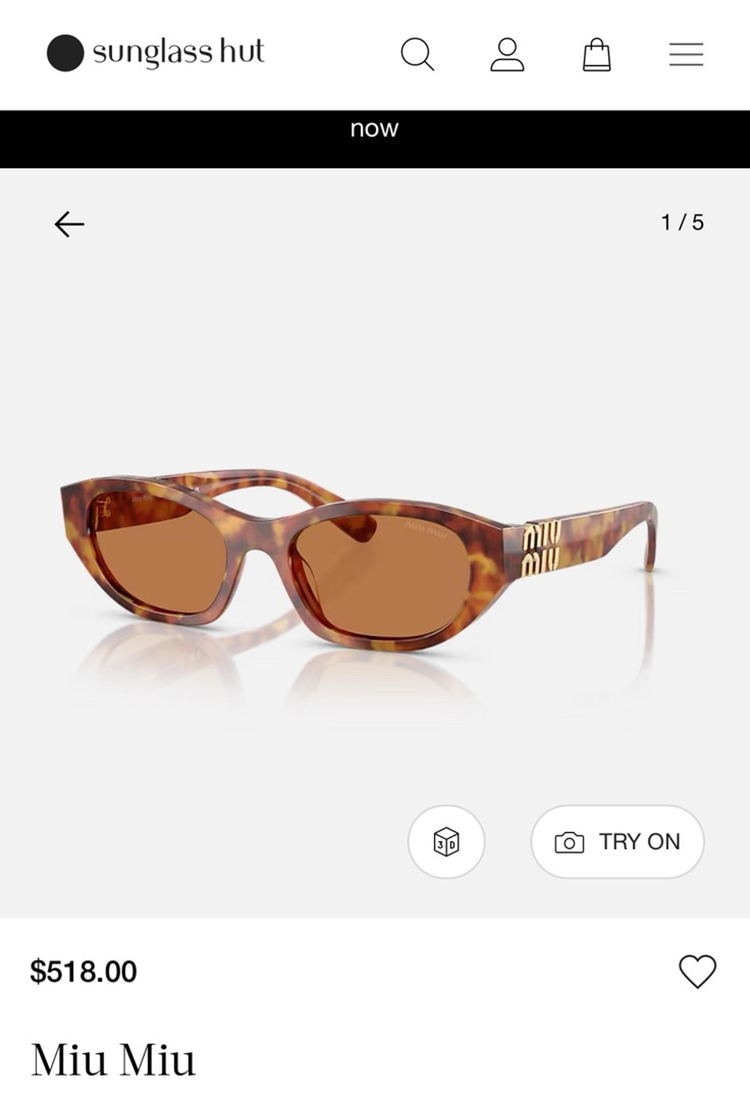 MIU MIU SUNGLASS MU A03S TRT SHN