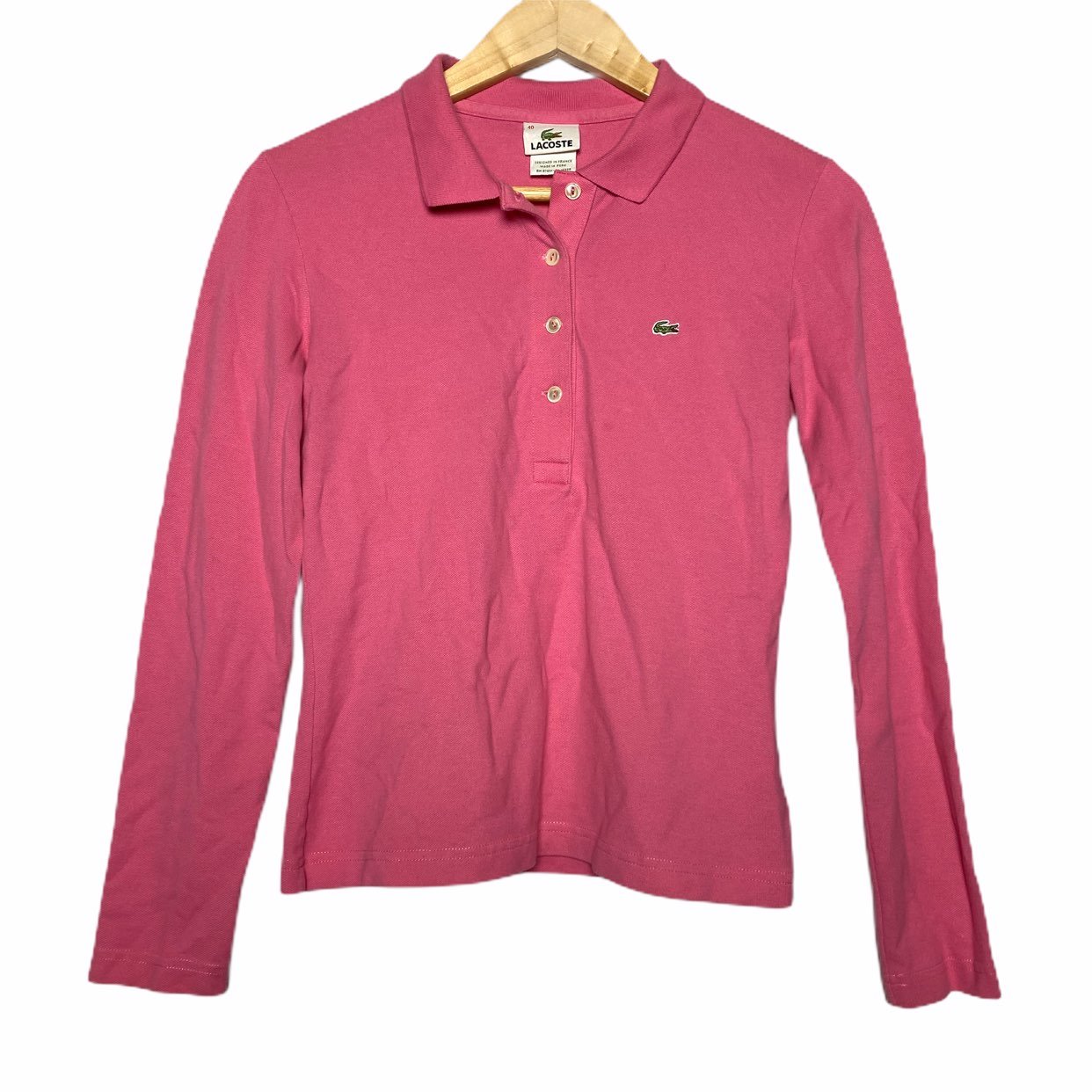 Lacoste Pink Long Sleeve Polo Blouse
