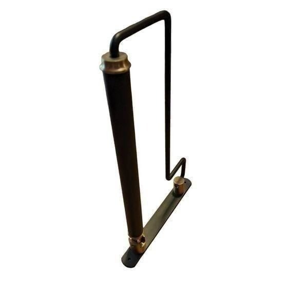 NWT bathroom accessories hinged folding towel holder. Metal w/ brass accents.