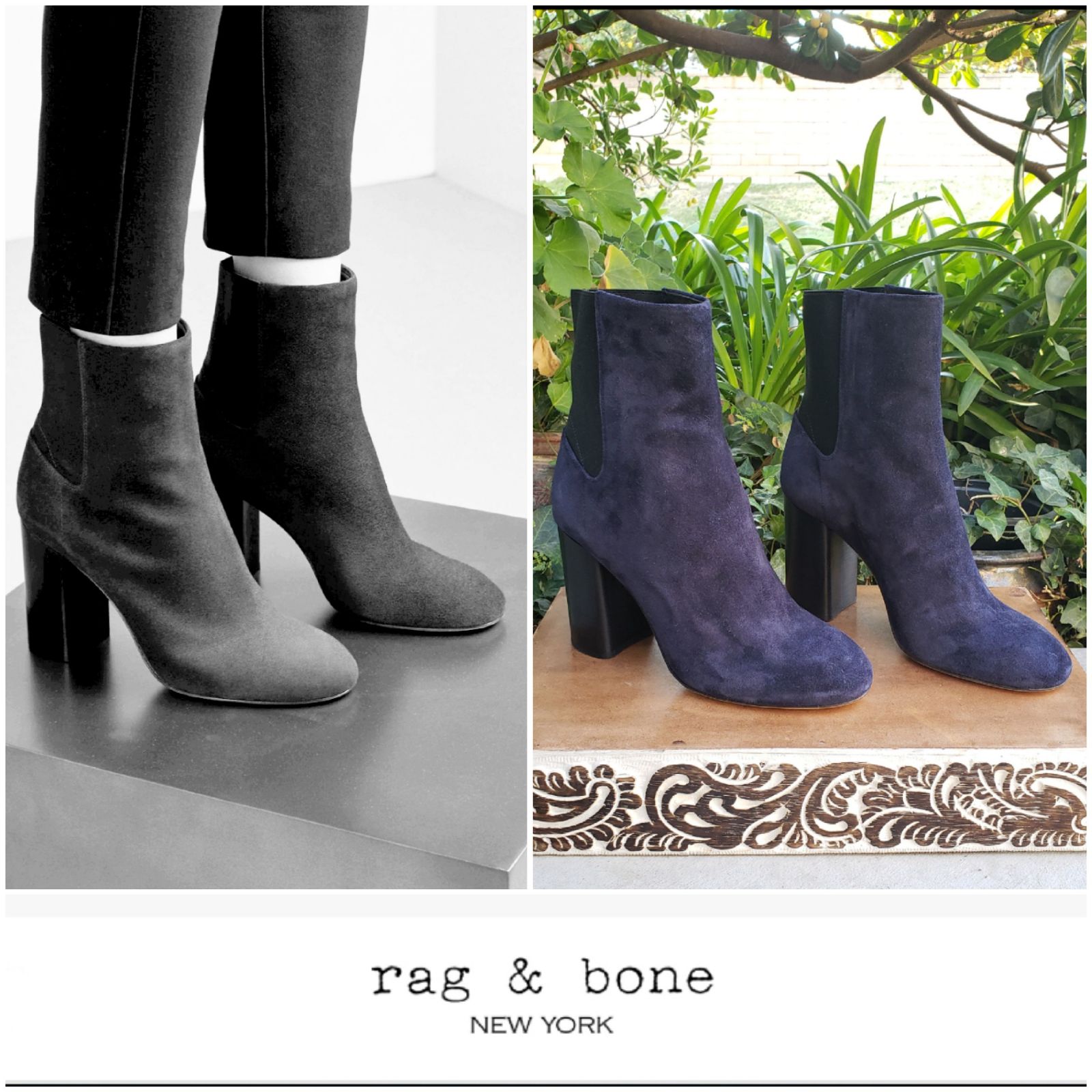 Timeless Chic Navy Italian Suede Rag & B
