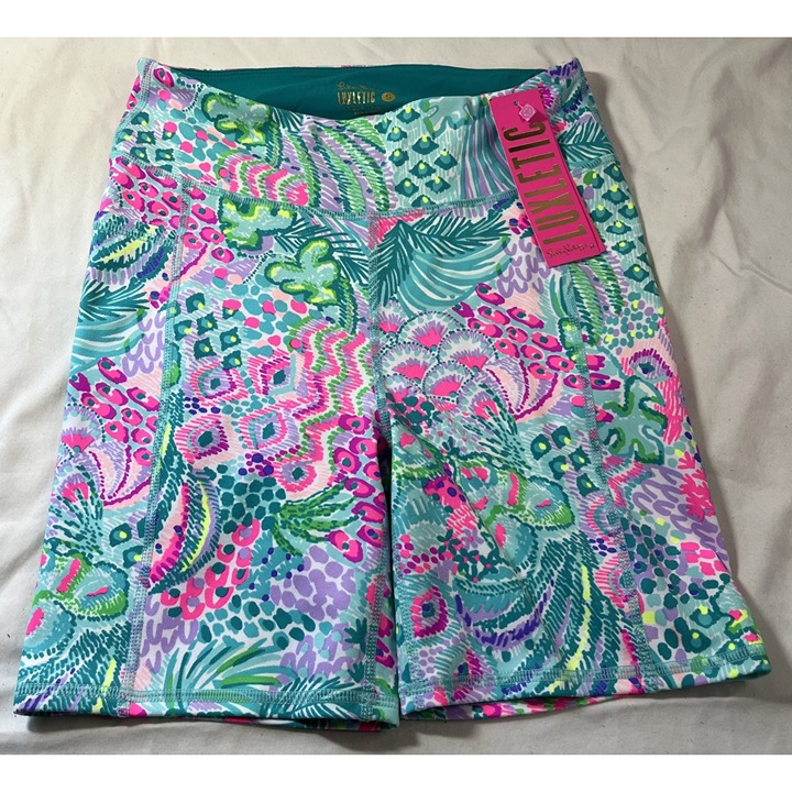 NWT Lilly Pulitzer Women’s S Weekender High Rise Banana Split Biker Shorts