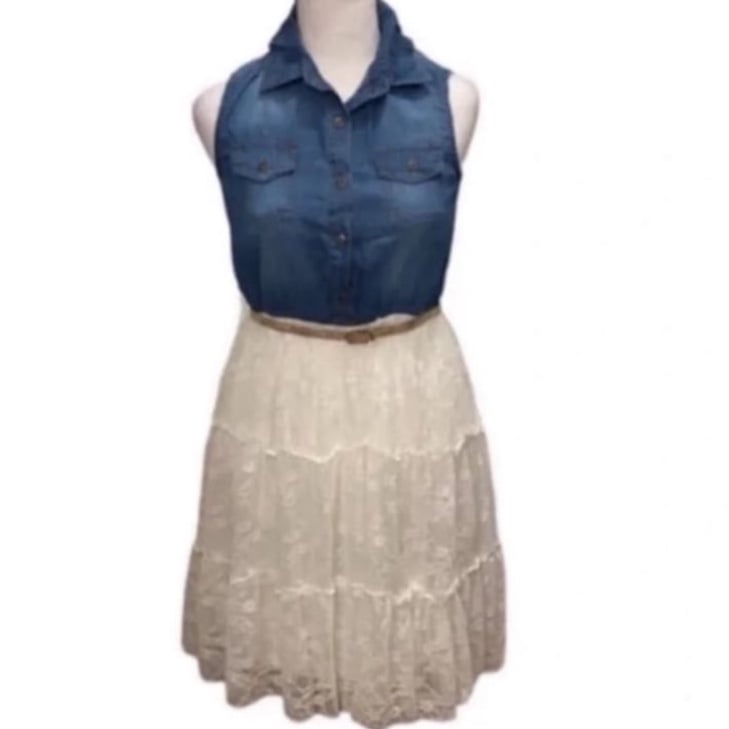 Tiered Denim Dress
