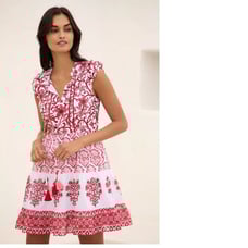 By Anthropologie Celina Moon Swing Mini Dress size XS red floral new nwt
