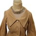 Y2K CORDUROY Pea Coat Sz S TAN Jacket BELL SLEEVES Glam Boho Fairy Work Vintage
