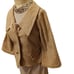 Y2K CORDUROY Pea Coat Sz S TAN Jacket BELL SLEEVES Glam Boho Fairy Work Vintage