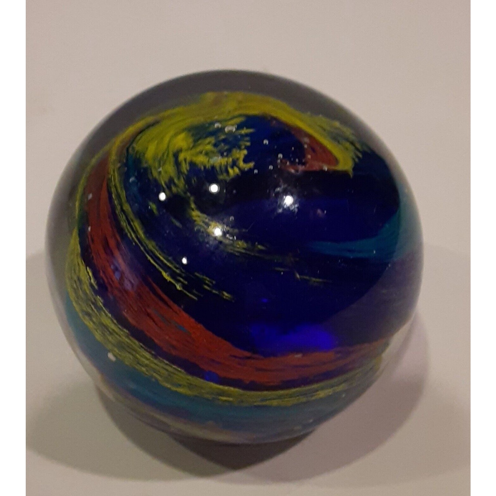 Vintage Handblown Glass Cobalt Wave Paper Weight