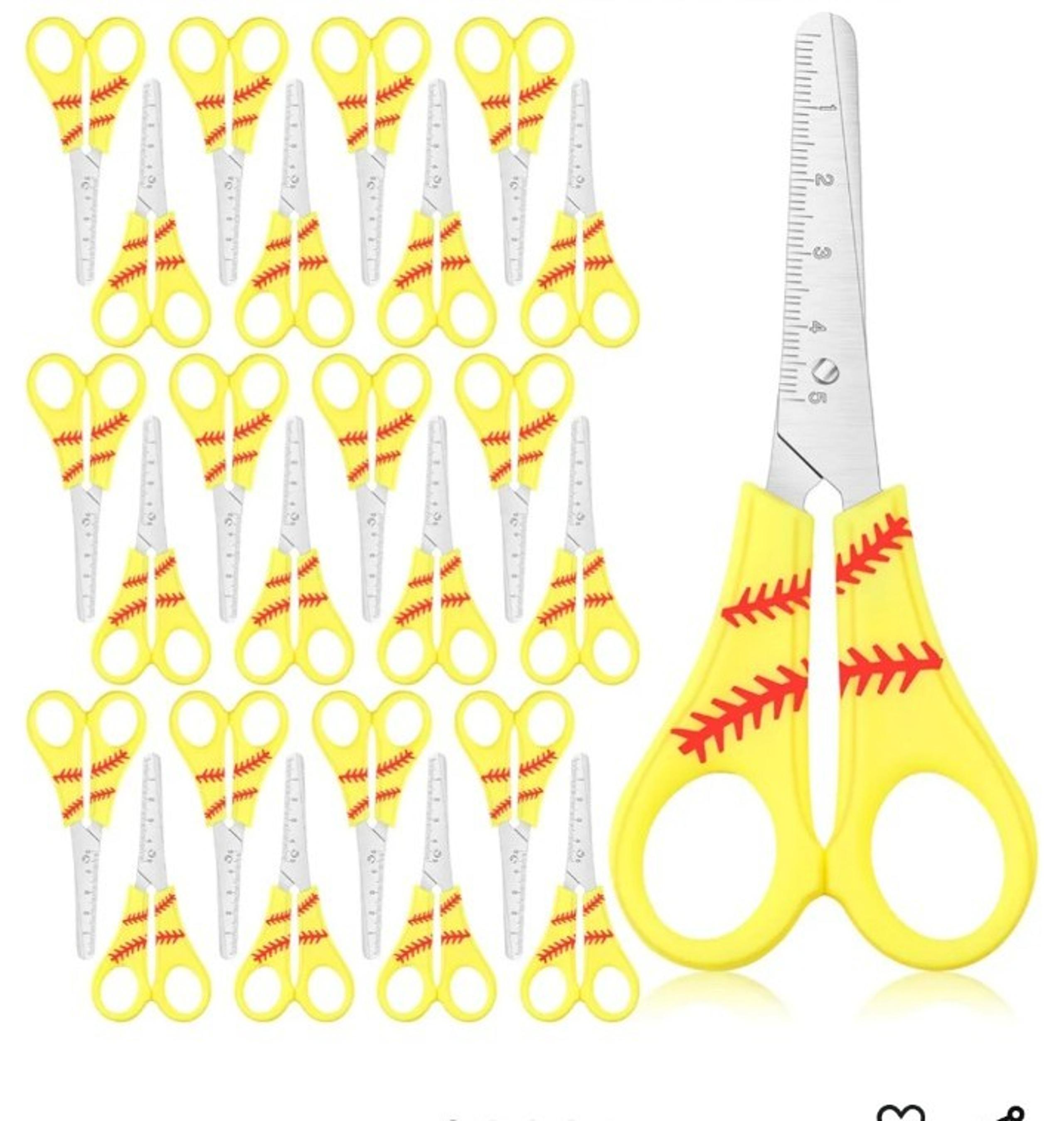 Unisex Baseball Themed Scissors for Kids - 24ct