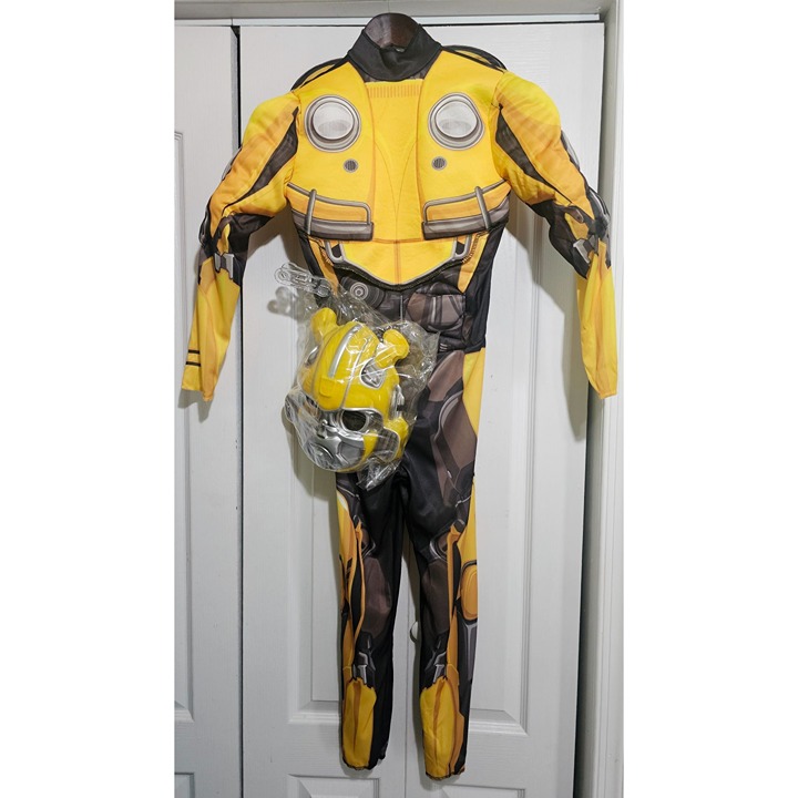 Transformers Bumblebee Kids Muscle Costume 7-8 Halloween Disguise Boys Cars Bee
