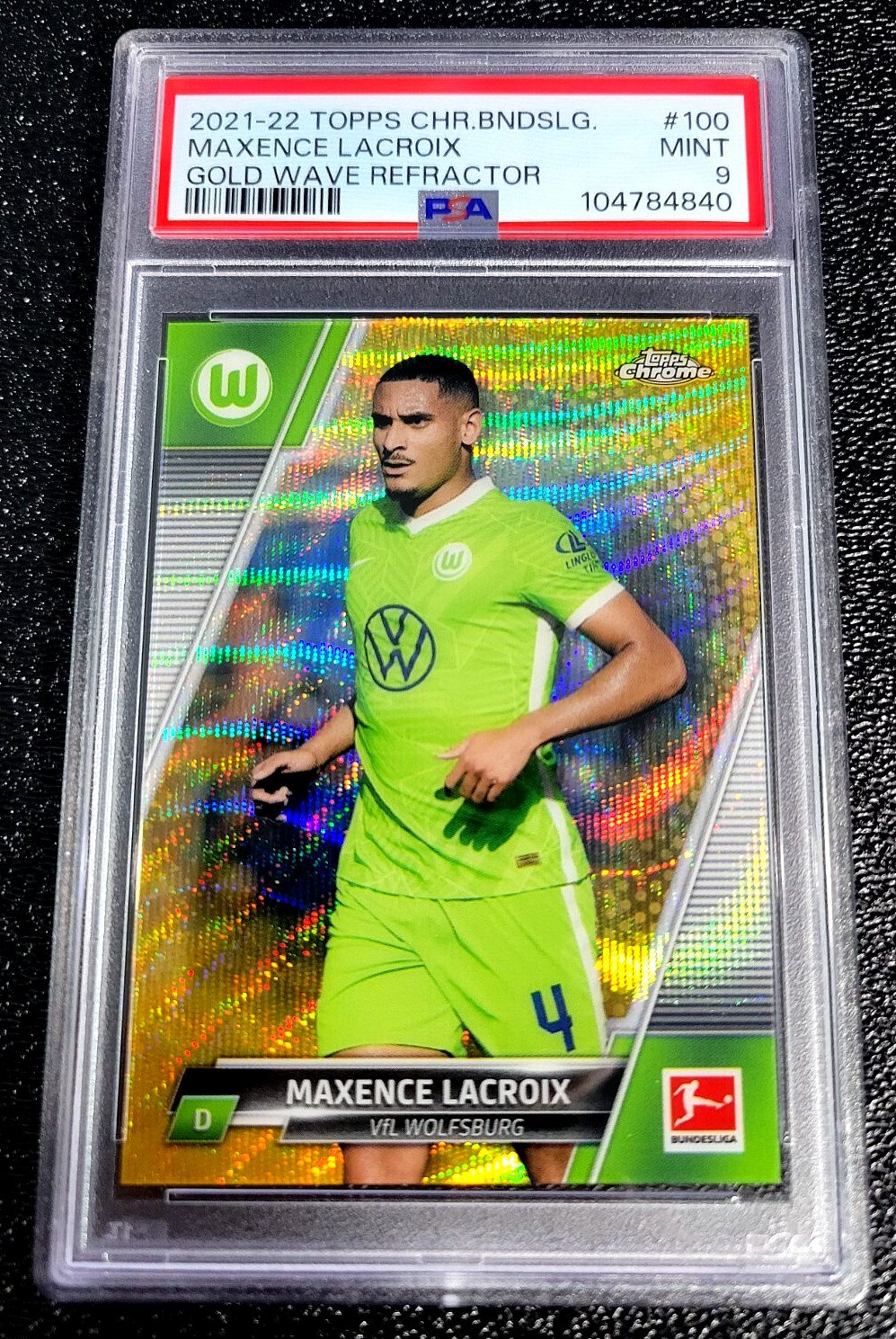 2021-22 Topps Chrome Bundesliga Gold Ray Wave PSA 10 Gem