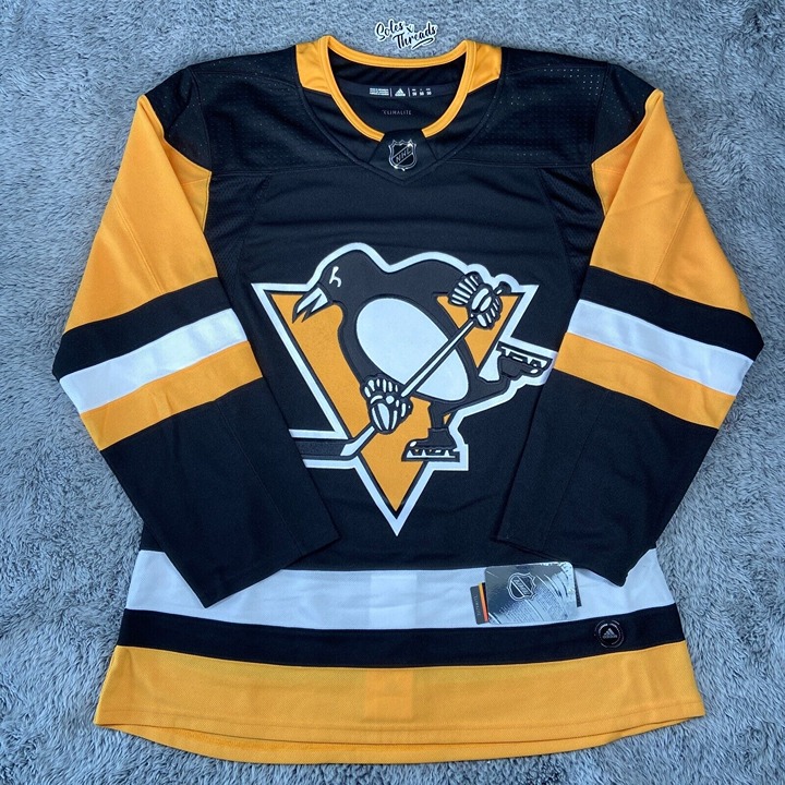 Adidas Pittsburg Penguins NHL Authentic Climalite Home Hockey Jersey Size 50 Men