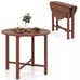 36 Foldable Kitchen Table Round Dining Table w/Solid Rubber Wood Legs