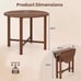36 Foldable Kitchen Table Round Dining Table w/Solid Rubber Wood Legs