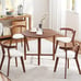 36 Foldable Kitchen Table Round Dining Table w/Solid Rubber Wood Legs