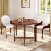 36 Foldable Kitchen Table Round Dining Table w/Solid Rubber Wood Legs
