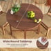 36 Foldable Kitchen Table Round Dining Table w/Solid Rubber Wood Legs