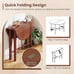 36 Foldable Kitchen Table Round Dining Table w/Solid Rubber Wood Legs